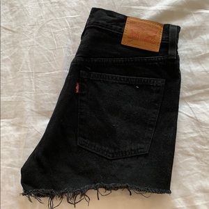 Levi black denim shorts